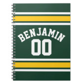 Sportteam Football Jersey Individuelle Name Nummer Notizblock (Vorderseite)