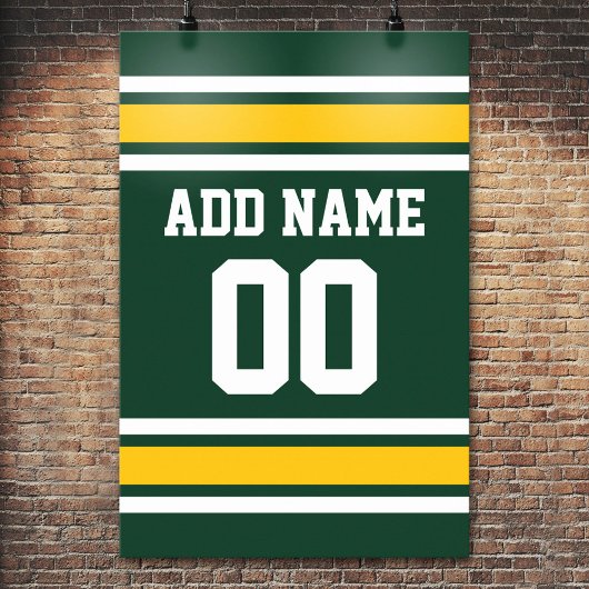 Sportteam Football Jersey Individuelle Name Nummer Poster