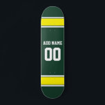 Sportteam Football Jersey Individuelle Name Nummer Skateboard<br><div class="desc">Sportteam Fußball Jersey Individuelle Name Nummer Skateboard. Die Farben Jersey sind grün und gelb.</div>