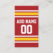 Sportteam Football Jersey Individuelle Name Nummer Visitenkarte (Vorderseite)