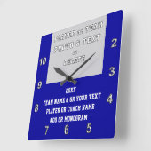 Sportteam gibt Geschenke mit Ihrem FOTO, TEXT oder Quadratische Wanduhr (Winkel)