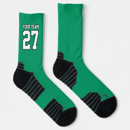 Sportteam Grüne weiße Bezeichnung Basketball Socken