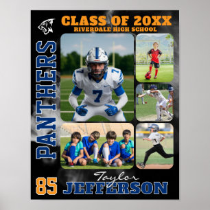 Sportteam-High-School-Absolventenbild-Collage Poster