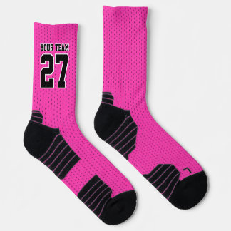 Sportteam Hot Pink Name Basketball Socken