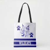 Sportteam Mascot Bobcat Wildcat Blue (JEDER NAME) Tasche (Vorderseite)