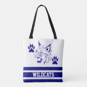 Sportteam Mascot Bobcat Wildcat Blue (JEDER NAME) Tasche (Rückseite)