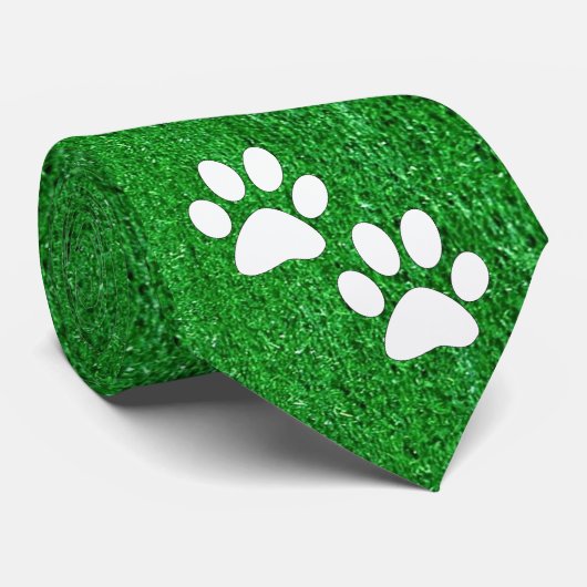 Sportteam Mascot Paw Drucke auf Grass Print Krawatte (Gerollt)