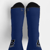 Sportteam Navy Blue Dot Name Nummer Basketball Socken (Oben)