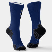 Sportteam Navy Blue Dot Name Nummer Basketball Socken (Gewinkelt)