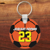 Sportteam Orange Soccer Ball Schlüsselanhänger (Vorderseite)