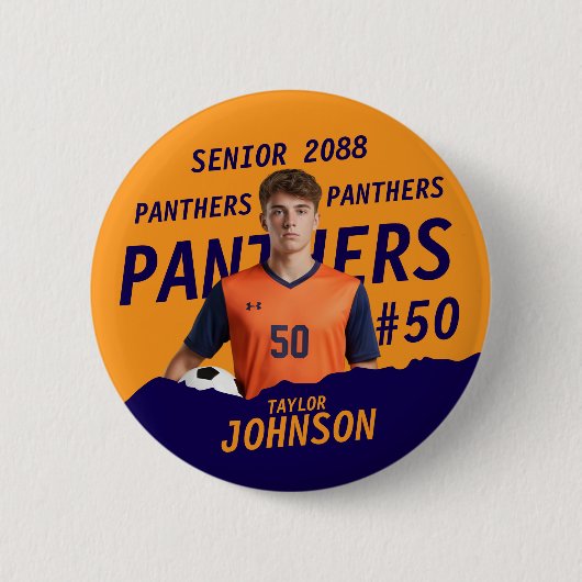Sportteam Senior Night Editierbare Farb-Taste Button (Vorderseite)