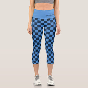 Sportteam Spirit Karo Blue Blue School NAME Fan Capri Leggings