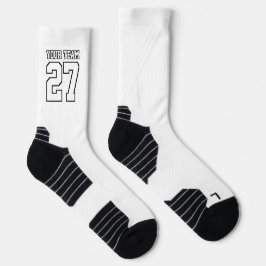 Sportteam Weißer Name Basketball Socken