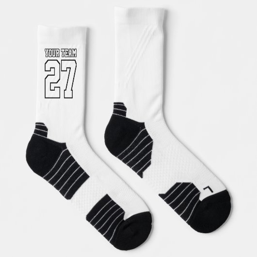 Sportteam Weißer Name Basketball Socken (Rechts)