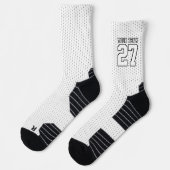 Sportteam Weißer Name Basketball Socken (Links)