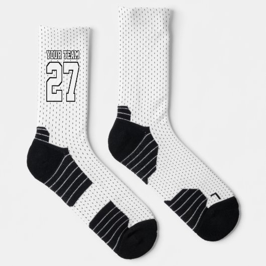 Sportteam Weißer Name Basketball Socken (Rechts)