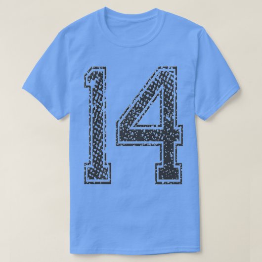 SportteamNummer 14Jahr 2014Mitternacht Schwarz871 T-Shirt (Design vorne)