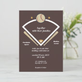 Sportthema Baseball Liebe Hochzeit Einladungen (Stehend Vorderseite)