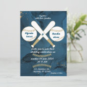 Sportthema Baseball Liebe Hochzeit Einladungen (Stehend Vorderseite)