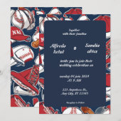 Sportthema Baseball Liebe Hochzeit Einladungen (Vorne/Hinten)