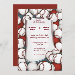 Sportthema Baseball Liebe Hochzeit Einladungen