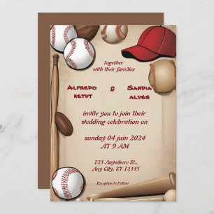 Sportthema Baseball Liebe Hochzeit Einladungen