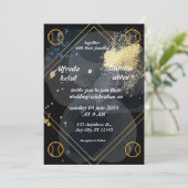 Sportthema Baseball Liebe Hochzeit Einladungen (Stehend Vorderseite)