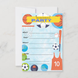 Sportthema, Einladung zur Geburtstagsfeier