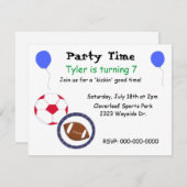 Sportthema Geburtstagsfeier Einladung (Vorne/Hinten)