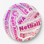 Sportthemenorientierter Netball Pappteller (Vorderseite)