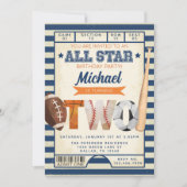 Sportticket 2. Geburtstags-Party Einladung (Vorderseite)