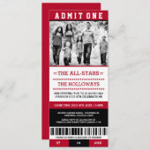 Sportticket am 4. Juli Einladungen (Vorne/Hinten)