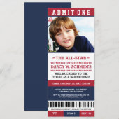 SportTicket Bar Mitzvah Invites Einladung (Vorne/Hinten)