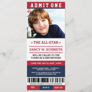 SportTicket Bar Mitzvah Invites Einladung