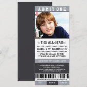 Sportticket Bar Mitzvah lädt ein Einladung (Vorne/Hinten)