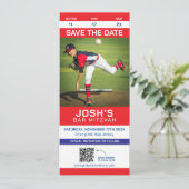 SportTicket Bar Mitzvah Save the Date QR-Code (Stehend Vorderseite)
