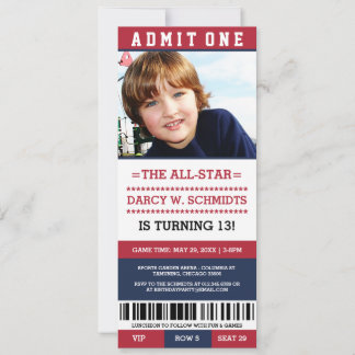 Sportticket Geburtstagsparty Einladung
