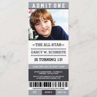 Sportticket Geburtstagsparty Einladungen
