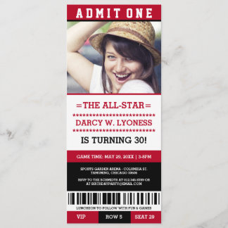 Sportticket Geburtstagsparty Einladungen