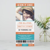 Sportticket Geburtstagsparty Einladungen (Stehend Vorderseite)