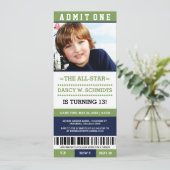 Sportticket Geburtstagsparty Einladungen (Stehend Vorderseite)