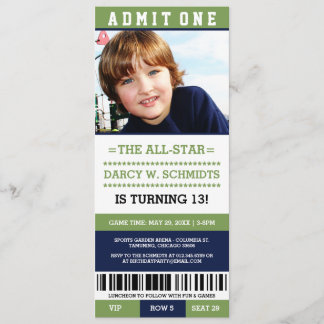 Sportticket Geburtstagsparty Einladungen