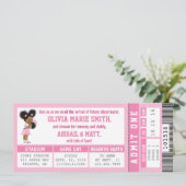 Sportticket Kinderdusche, Mädchen, Rosa Einladung (Stehend Vorderseite)