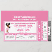 Sportticket Kinderdusche, Mädchen, Rosa Einladung (Vorne/Hinten)