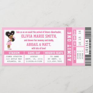 Sportticket Kinderdusche, Mädchen, Rosa Einladung