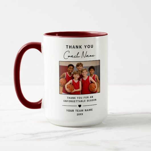 Sporttrainer Dankeschön-Teamfoto Tasse (Links)