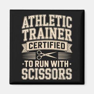 Sporttrainer Lustiger Lauf Mit Scheren Abschluss Magnet