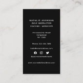 Sporttrainer Social Media Golf Lehrerin Visitenkarte (Rückseite)