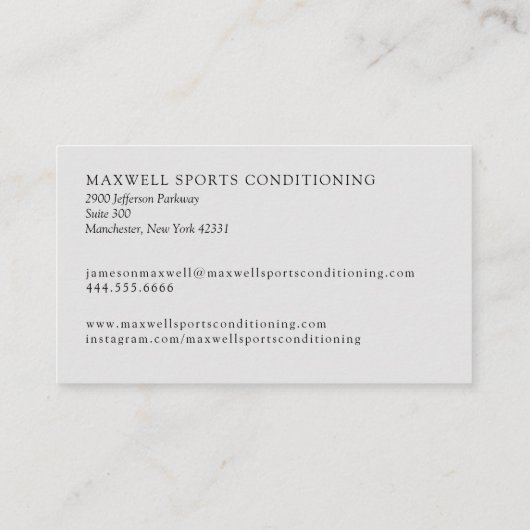 Sporttrainer Visitenkarte (Rückseite)