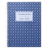 Sporttrophäe gemustert blaue Trainingsunterschrift Notizblock (Vorderseite)